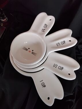 White Bunny Ceramic Measuring Cup Set - 4-Piece
